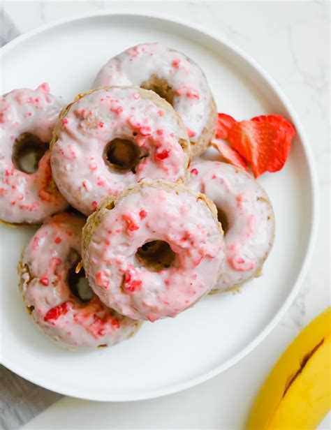 Vegan Strawberry Banana Doughnuts Sweet Vegan Sara