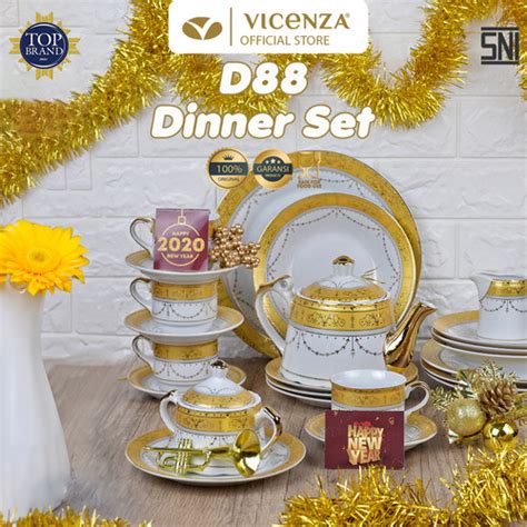 Promo Vicenza Dinner Set Perangkat Makan Piring Gelas D Motif Padi