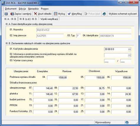 Sporządzanie dokumentów rozliczeniowych z kodem tytułu ubezpieczenia