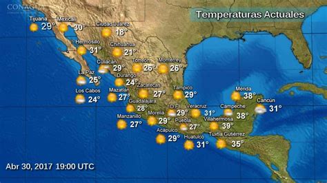 Pronóstico Del Tiempo México Hoy 30 De Abril Del 2017 A Partir Del