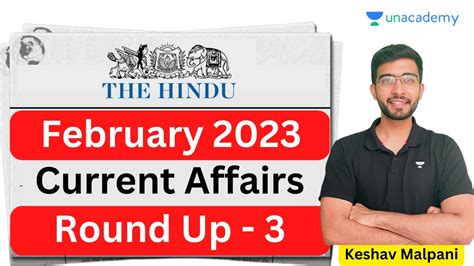 February 2023 Current Affairs Round Up 3 The Hindu Keshav Malpani