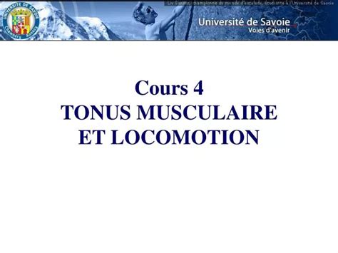 Ppt Cours Tonus Musculaire Et Locomotion Powerpoint Presentation