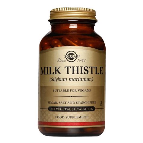 Solgar Milk Thistle - Silybum Marianum - 100 Vegicaps