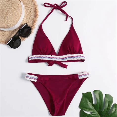 Traje De Ba O S Lido Vendaje Traje De Ba O Mujeres Bikini Conjunto