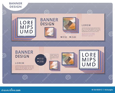 Trendy Banner Template Design Set Stock Vector Illustration Of