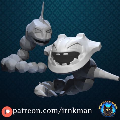 3d Printable Onix Steelix Pokemon 35mm Scale Series By Irnkman