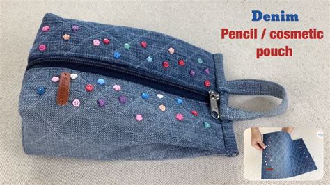 Sewing Diy A Denim Cosmetic Pencil Pouch Tutorial Easy To Sew A