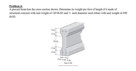 solved problem  precast beam   cross section shown cheggcom