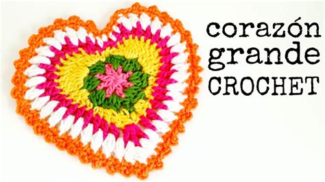 Corazón Grande a Crochet Paso a Paso YouTube