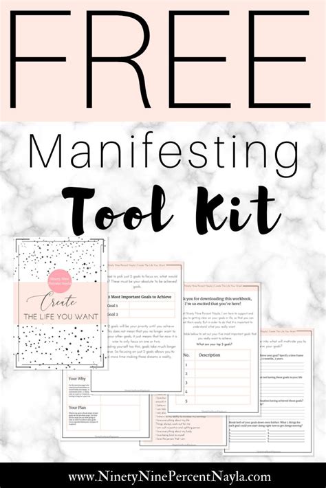 Free Manifesting Tool Kit Planner Printables Free Planner Template