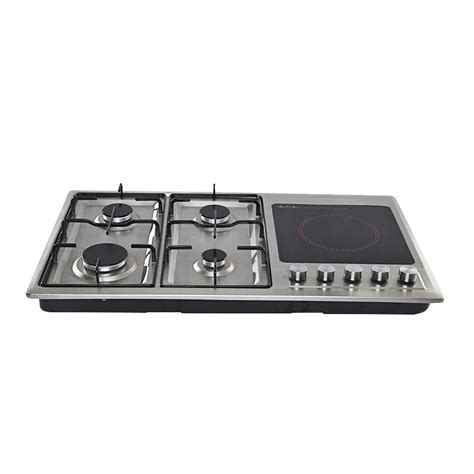 4 In One Electric Hotplate Stainless Steel Build In Gas Cooker