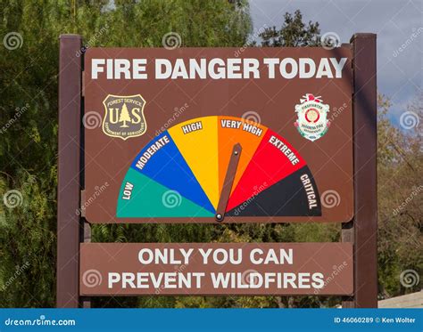 U S Forest Service Fire Danger Sign Immagine Stock Editoriale