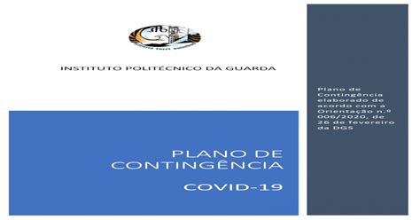 Plano De Conting Ncia Contingencia Covid Se O Presente Plano De