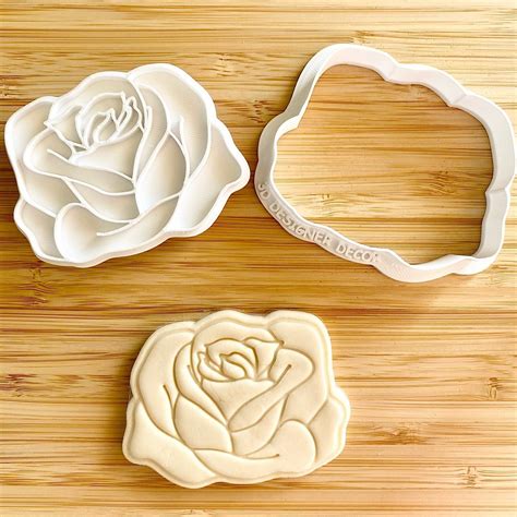 Rose Cookie Cutter Embosser Set Bake My Design