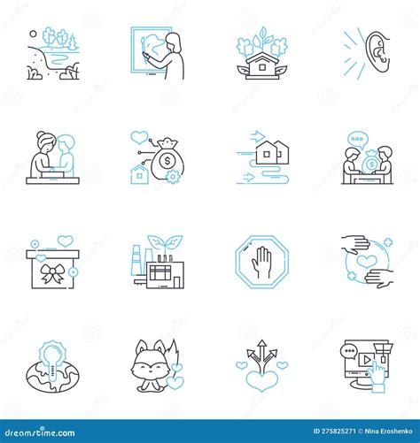 Conservation Management Linear Icons Set Sustainability Preservation