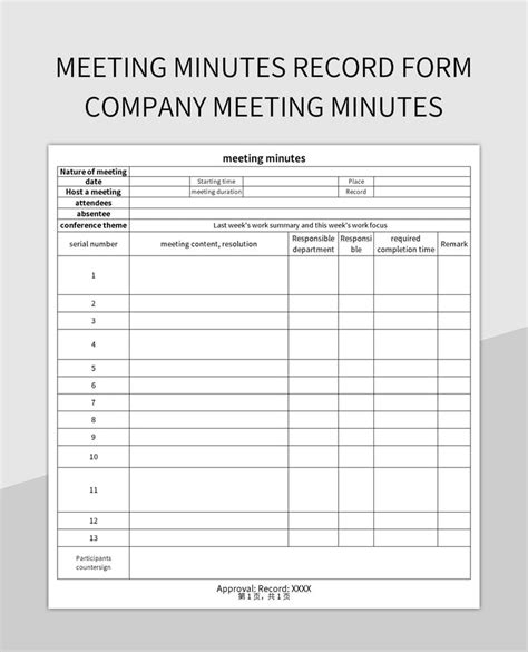 Free Meeting Minutes Templates For Google Sheets And Microsoft Excel