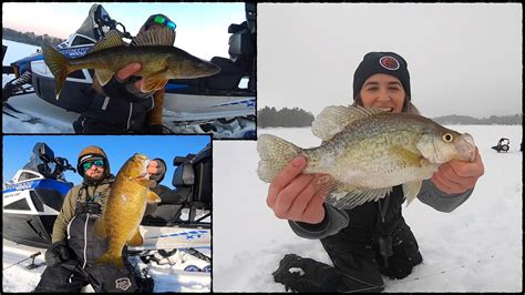 Ice Fishing Crappies Walleyes And Bass Catch And Cook Youtube