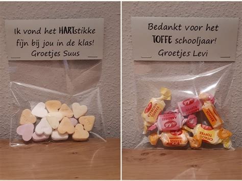 Juf Of Meester Cadeautje Hartjes Of Toffees