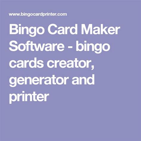 Bingo Card Maker Software Bingo Cards Creator Generator And Printer