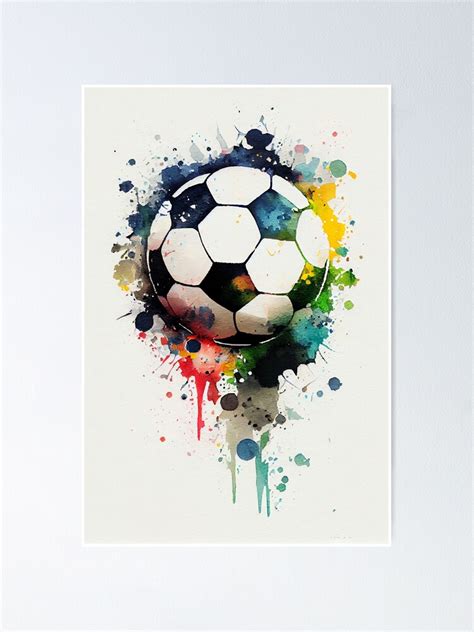 Football Watercolour Art Soccer Ball Digital Wall Art Original Art