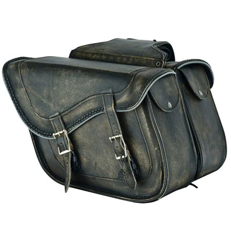 Buy Dream Apparel Naked Cowhide Leather Motorcycle Saddle Bags Throw