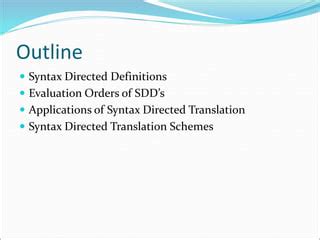 Chapter Syntax Directed Translation Ppt