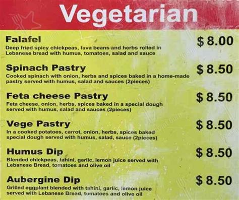 Menu At Uni Kebab Restaurant Auckland