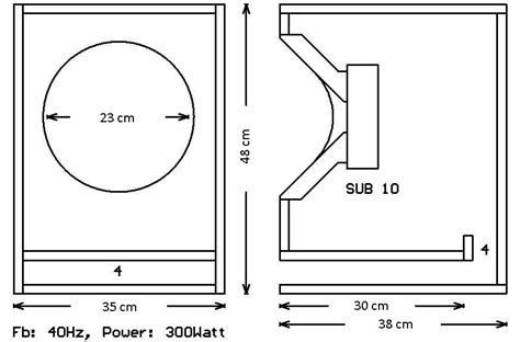 Схема короба для сабвуфера 10 дюймов чертеж - фото