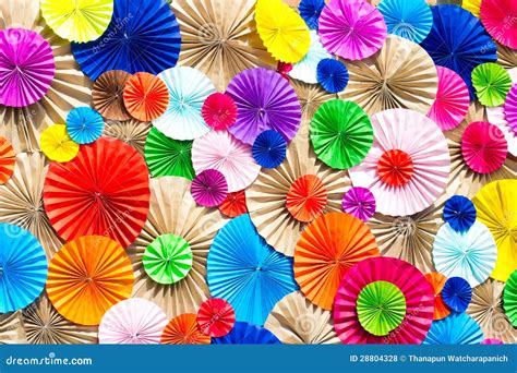 Circle Radial Pattern Origami Paper Craft Colorful Stock Photo - Image ...