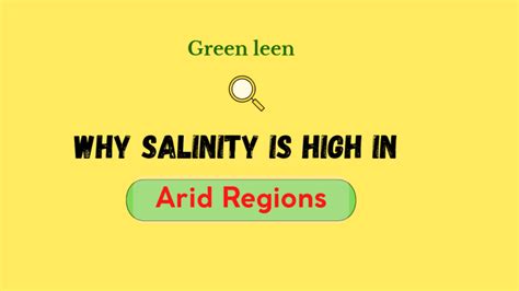 Why Salinity Is High In Arid And Semi Arid Regions GreenLeen