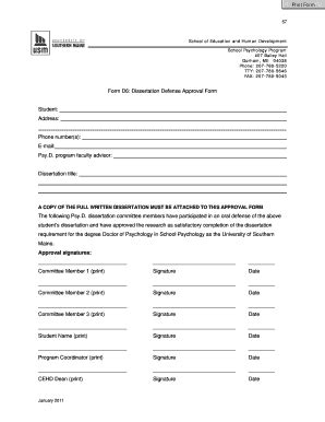 Fillable Online Usm Maine Form D6 University Of Southern Maine Usm