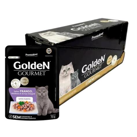 Kit Caixa 20 Sachês Ração Úmida Alimento Golden Gourmet Para Gatos