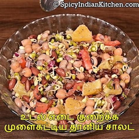 Sprouted Green Gram Salad In Tamil