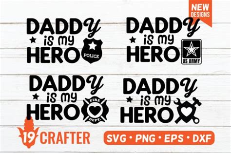 Daddy Is My Hero Svg Bundle Graphic By Great Creative Fabrica