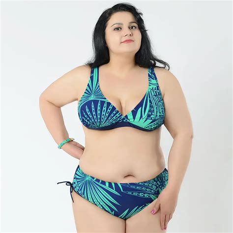 Sexy Large Size Swimsuit Big Women Bikini Plus Size Swimsuit Busty Women Push Up Bikinis Beach