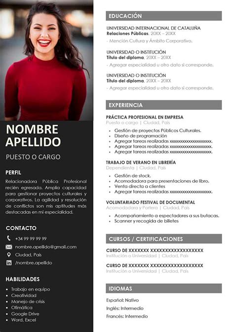 Ejemplos De Curriculum Vitae Para Trabajo