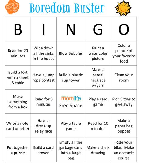 Summer Fun Bingo Momlife Today