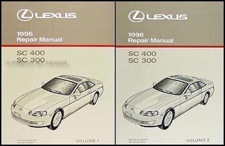 1996 Lexus SC 300 and 400 Repair Shop Manual Original Set SC300 SC400