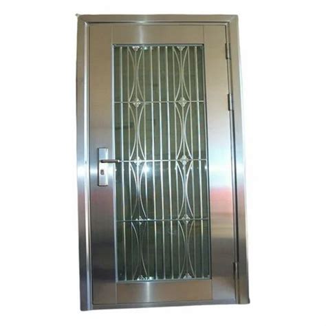 Silver Stainless Steel Polished Security Door For Safety Size 8 X 4