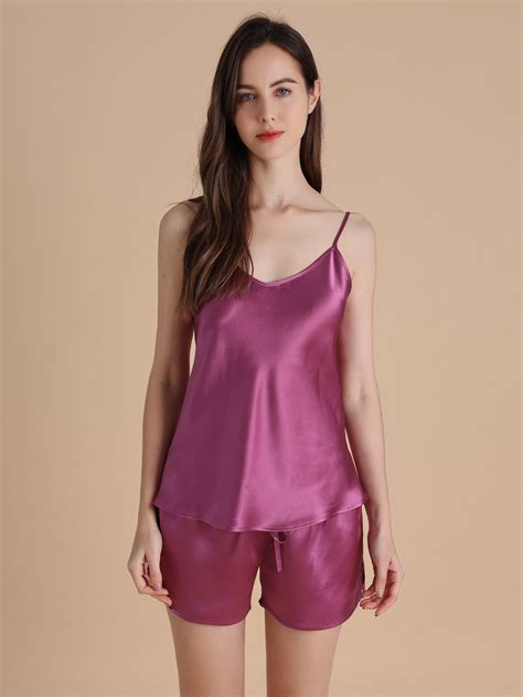 Momme Luxury Mulberry Silk Sleeveless V Neck Two Piece Silk