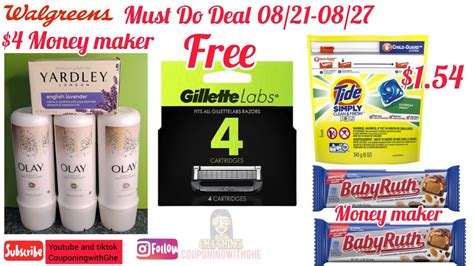 Walgreens Must Do Deal 08 21 08 27 FREE Gillette Money Maker Olay