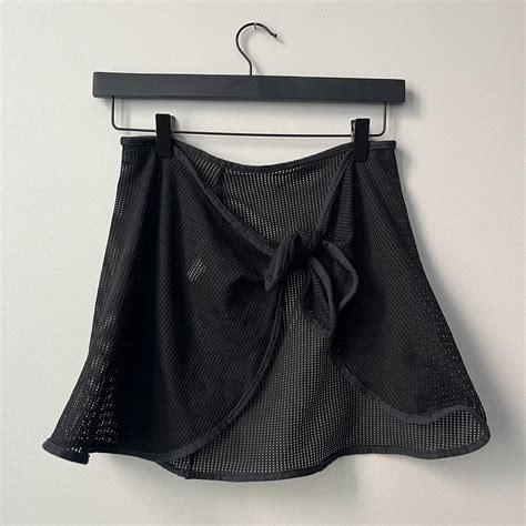 Vintage Black Mesh Bikini Cover Wrap Tie Skirt Dotti Depop