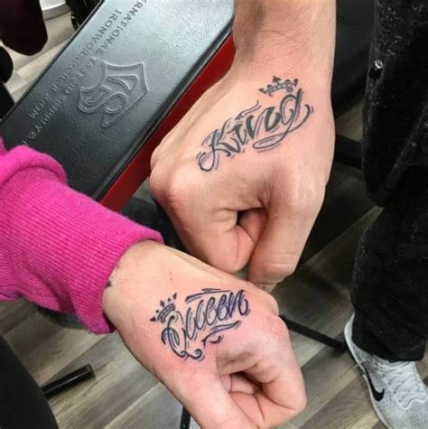 Matching King And Queen Tattoos For Couples Queen Tattoo