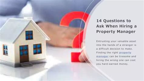 Ppt Questions To Ask When Hiring A Property Manager Powerpoint