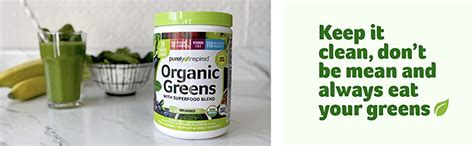 Greens Powder Smoothie Mix Purely Inspired Organic Greens Powder Superfood Unflavored 24