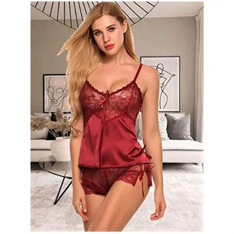 Lace Sexy Satin Women Lingerie Maroon Size Free Size At Rs Piece In New Delhi