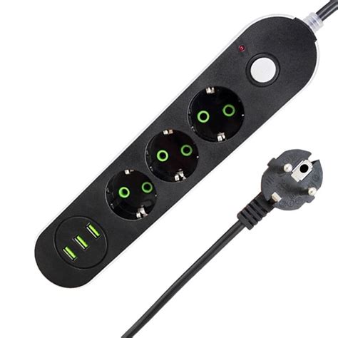 Штепсельная Вилка европейского стандарта, умная USB силовая лента, 3 ...