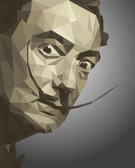 Low Poly Portrait Salvador Dali On Behance