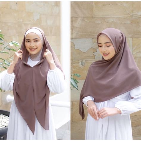 Jual SEGI EMPAT ZIPPER HIJAB ZIPPER KHIMAR ZIPPER KHIMAR INSTAN