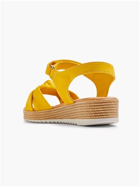 Esprit Esprit Wedge Knotted Detail Sandal In Yellow Deichmann